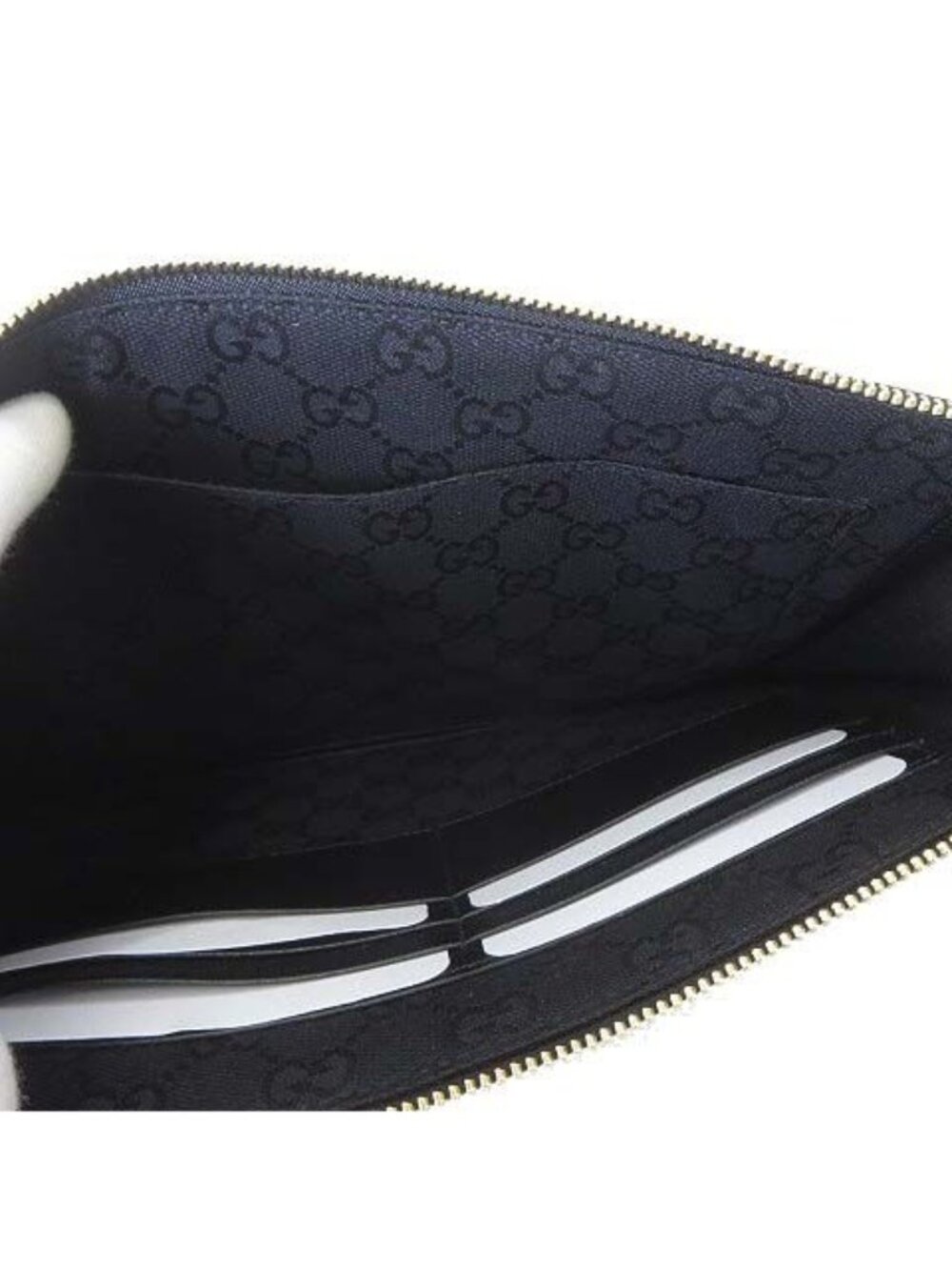 Gucci Horsebit Leather Clutch Black Purse - Picture 5 of 9